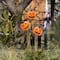 Glitzhome® 39.5"H Halloween Metal Triple Pumpkin with Spring Bats Yard Stake